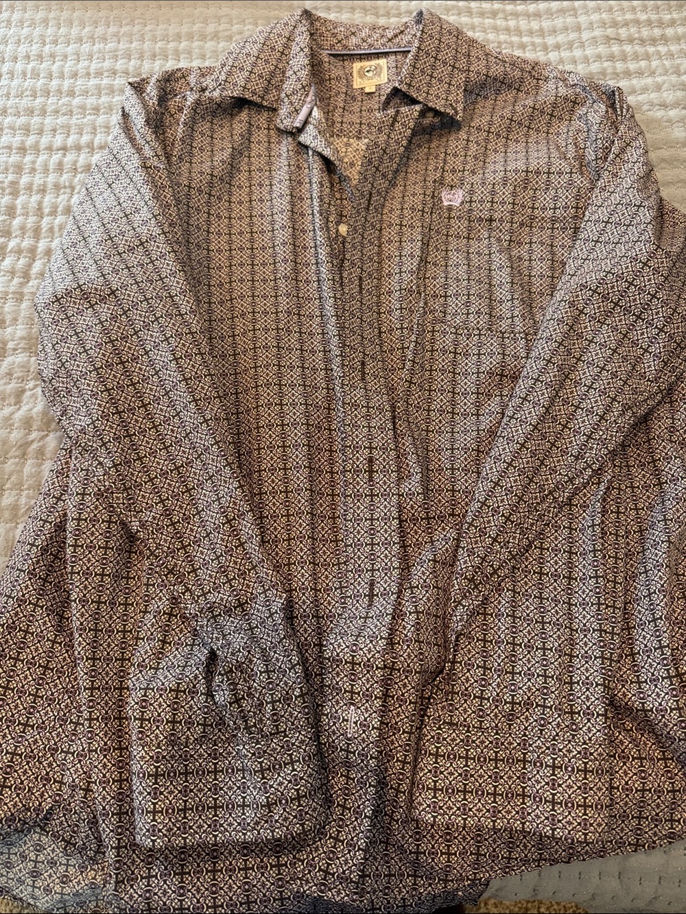 Cinch Men's Brown Patterned Lightweight Shirt Jacket